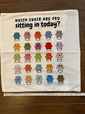 Which Chair Are You Sitting In Today? Graphic Pillow Cover - Multicolor